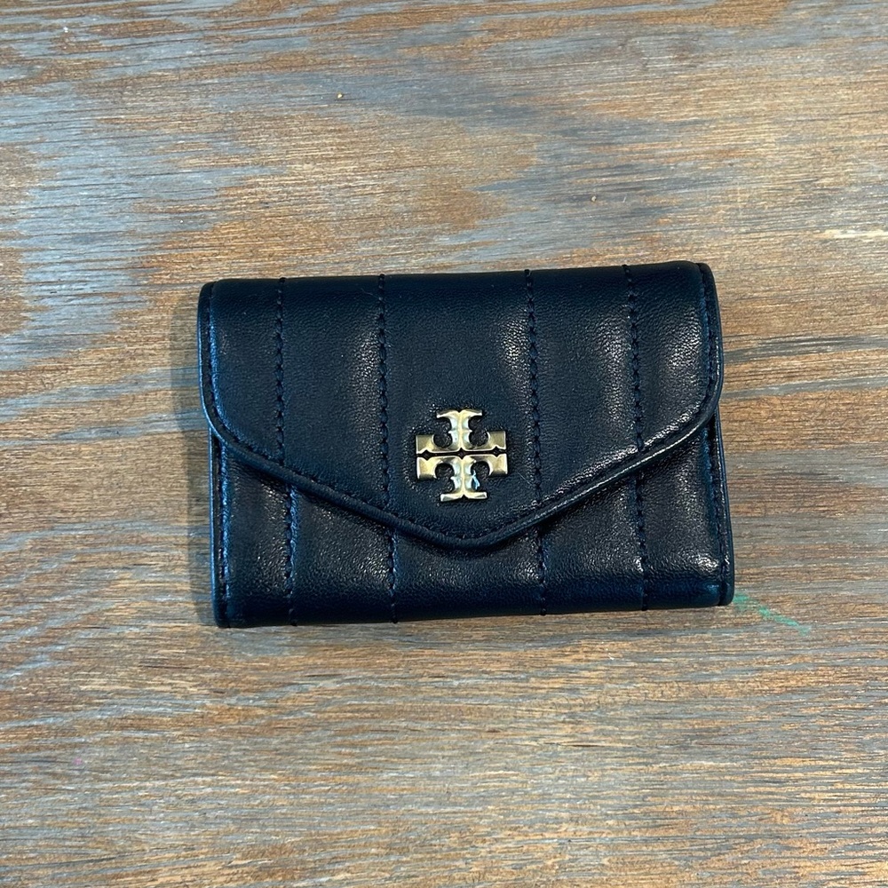 Tory Burch Navy Leather Card Holder